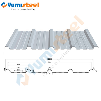 Colorful painted steel cold formed roof cover sheet