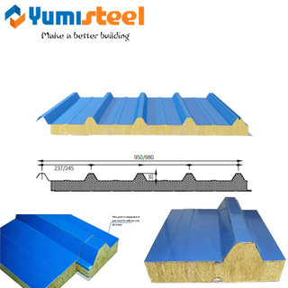 Building Materials Roof Fireproof/Soundproof Rockwool Insulated Sandwich Panel