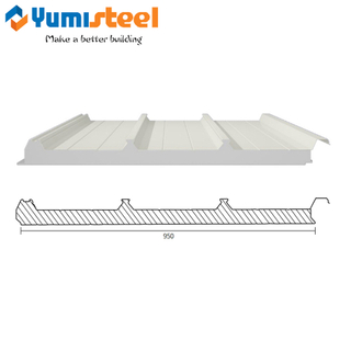 75mm Ribs Roof Sandwich Panels for Solar PV Integration