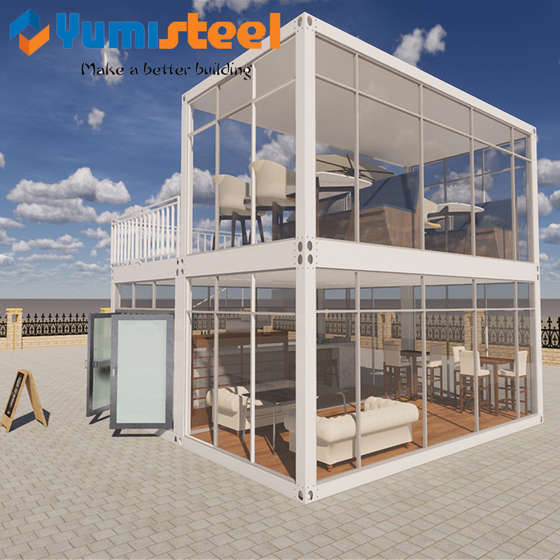 High Quality Flat Packed Container Houses Assemble Containers with Glass Curtain Wall