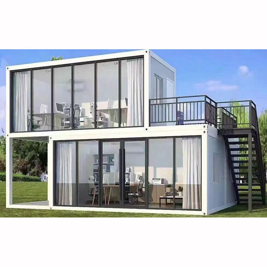 High Quality Flat Packed Container Houses Assemble Containers with Glass Curtain Wall