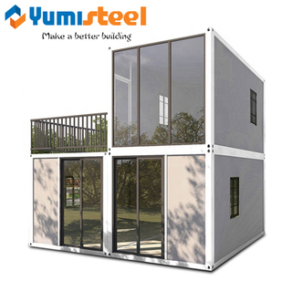 Customized Prefab Container House with Glass Curtain Wall