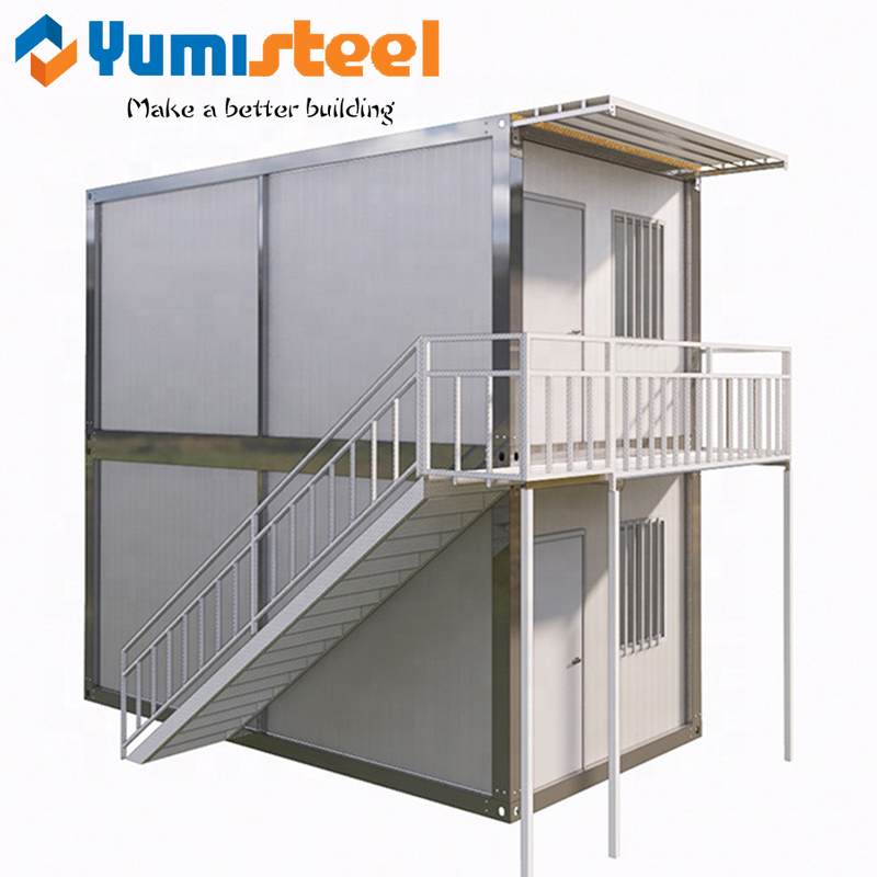 2 Floors 2 Bedroom Mobile Homes Steel Tiny House Modular Prefab Container Homes