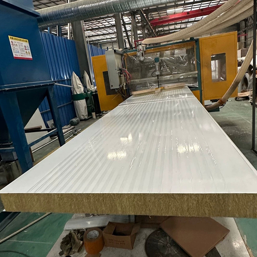 Customized Wall Insulation Color Coated Steel Rockwool Sandwich Panel