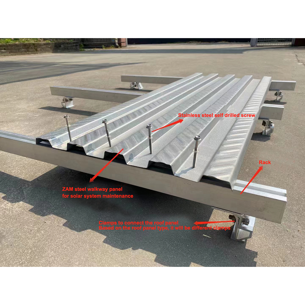 Roof Solar Walkway Zn-Al-Mg Photovoltaic Operation Maintenance Walkway