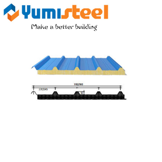Rockwool Roof Sandwich Panels for Construction 950/980mm