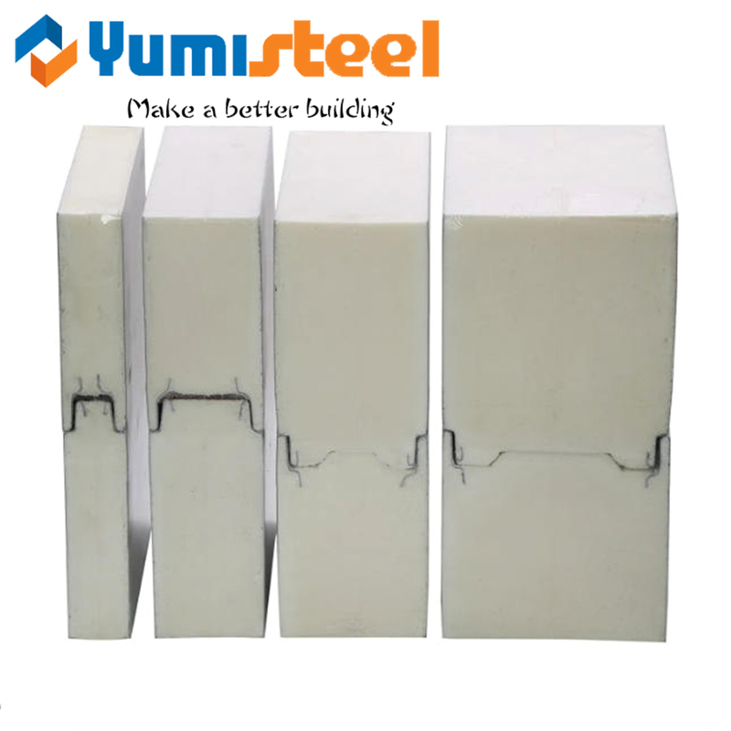 50mm/75mm/100mm/150mm Fireproof Insulation PU/PIR/PUR/Polyurethane Sandwich Panel for Roof and Wall 