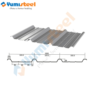 High strength corrugated sheet metal for roof cladding with great appearance