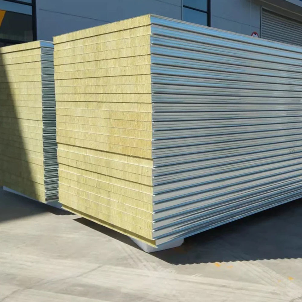 Insulated Fireproof Steel Rockwool Sandwich Wall/Roof Panel for Prefab Structure