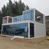 Prefabricated Steel Structure Frame House with Glass Curtain Wall