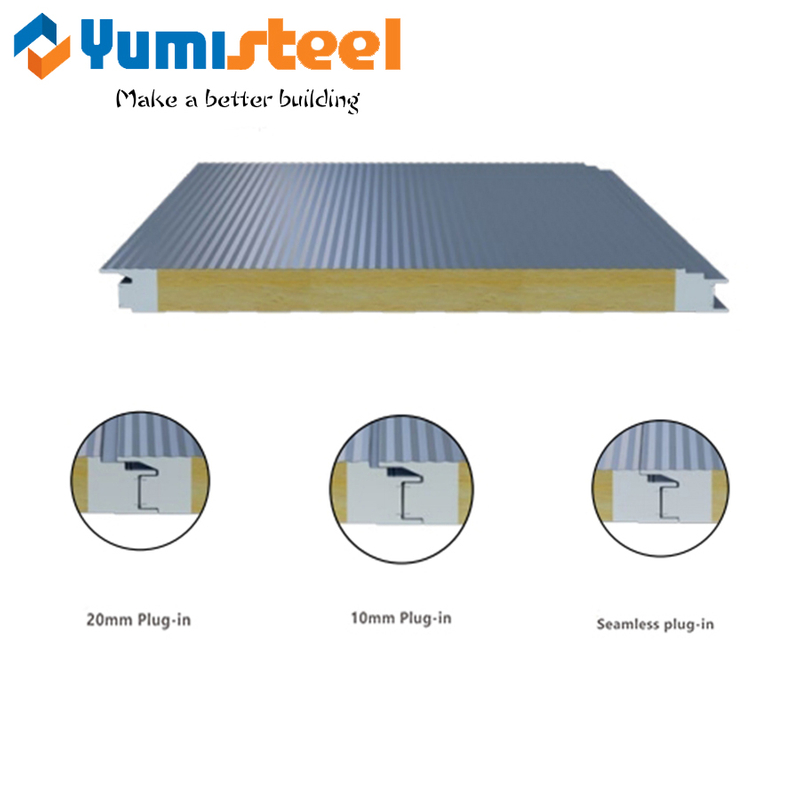 Energy Saving Insulated Wall Panels Rockwool Sandwich Panels for Industrial Buildings