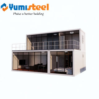 Modular Flat Pack Cabin Container Prefab Flat Packed Container With Glass Curtain Wall