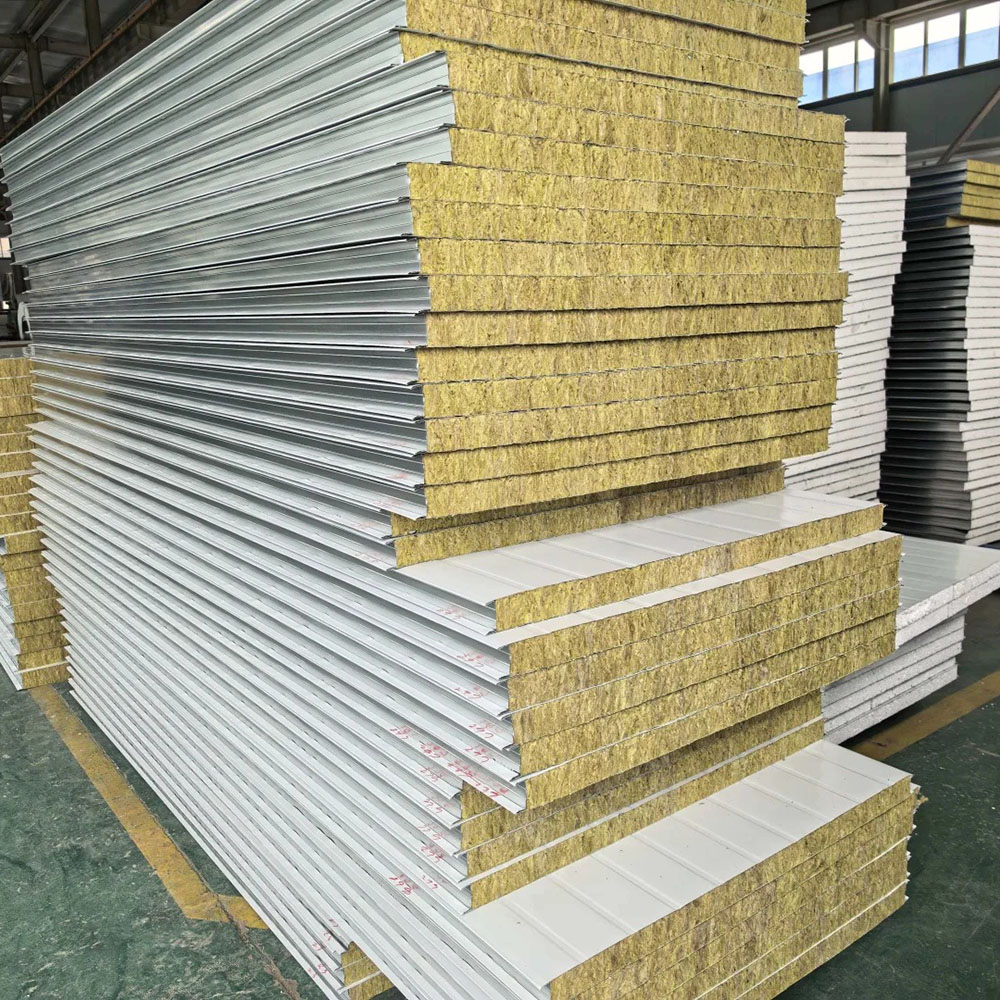 100mm Thermal Insulation Fireproof Rockwool Sandwich Panels For Building