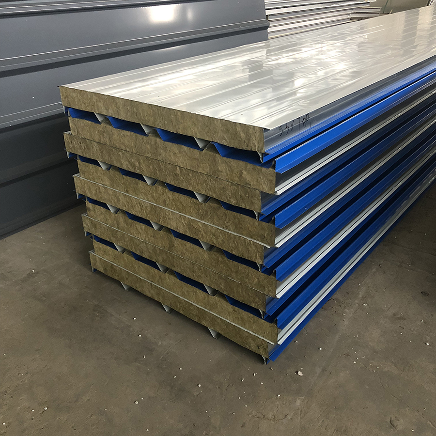 Hot Sell Insulated Rock Wool Sandwich Panel for Steel Structure Building Facade