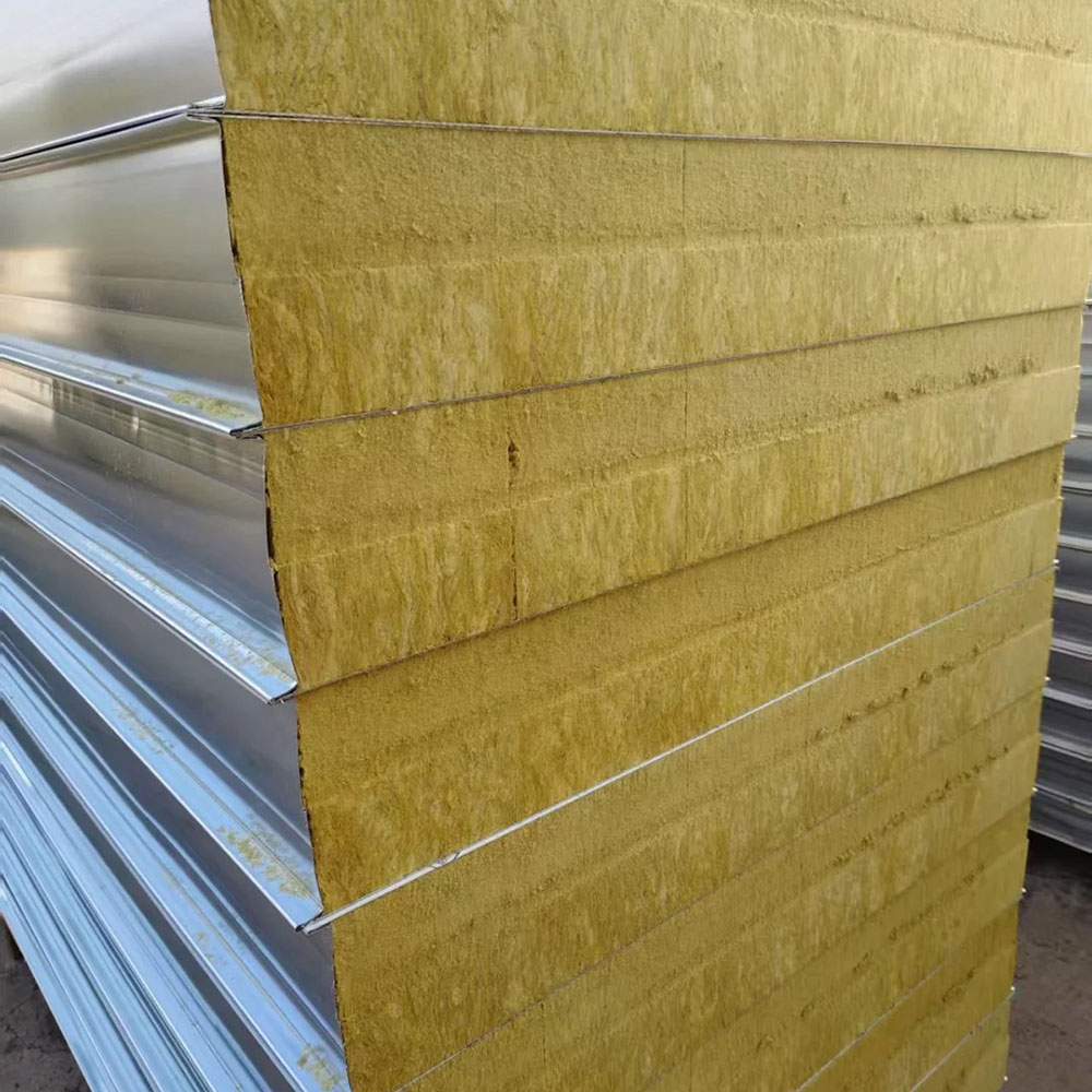 Insulated Fireproof Steel Rockwool Sandwich Wall/Roof Panel for Prefab Structure