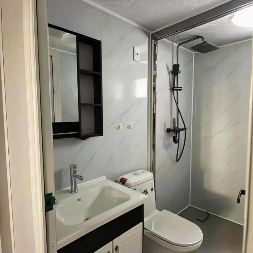 Wood Grain Flat Top Expandable Folding Container House Prefabricated House