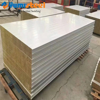 Insulated Fireproof Steel Rockwool Sandwich Wall/Roof Panel for Prefab Structure