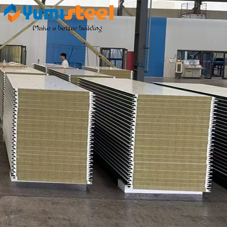 High Density PU Edge Rockwool Sandwich Panel Exterior Wall Cladding