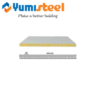 Rockwool Wall Sandwich Panels for Warehouse Workshop Coldroom Cleanroom 1000/1200mm 