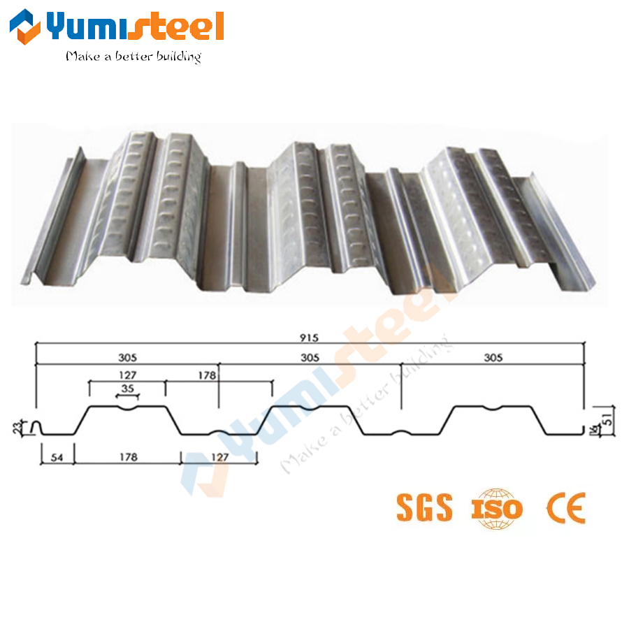  Light weight Galvanized Metal steel Decking for High Buildings