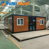 Wood Grain Flat Top Expandable Folding Container House Prefabricated House