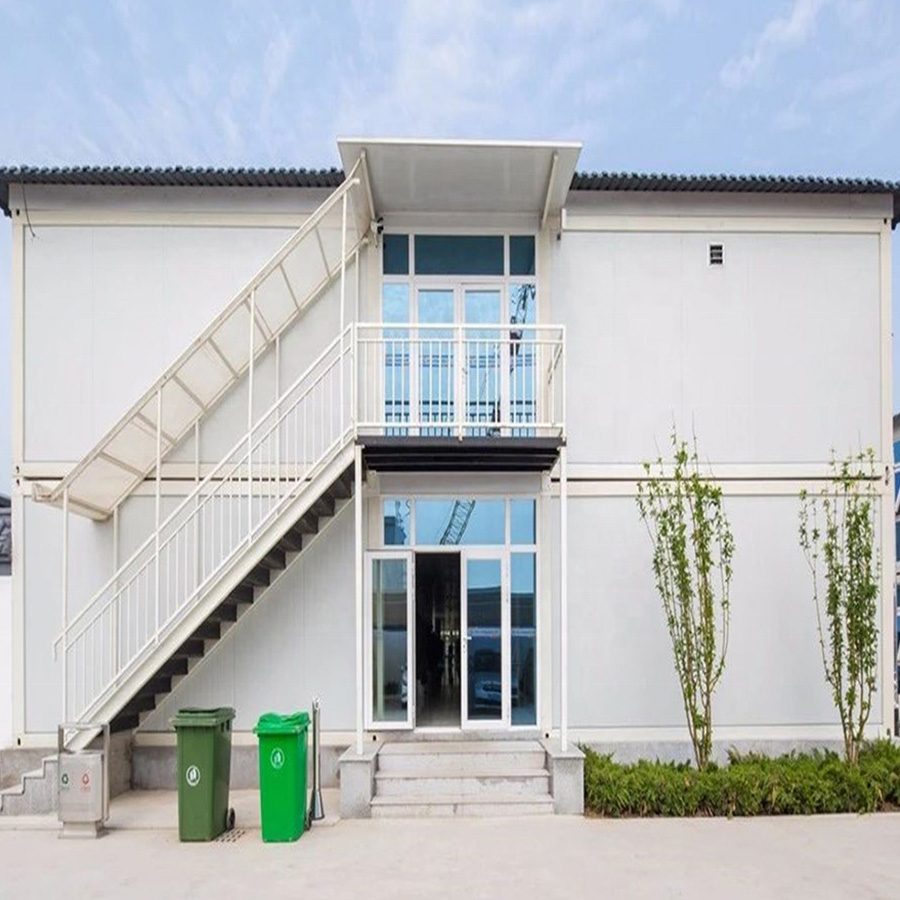 Customized Prefab Container House with Glass Curtain Wall