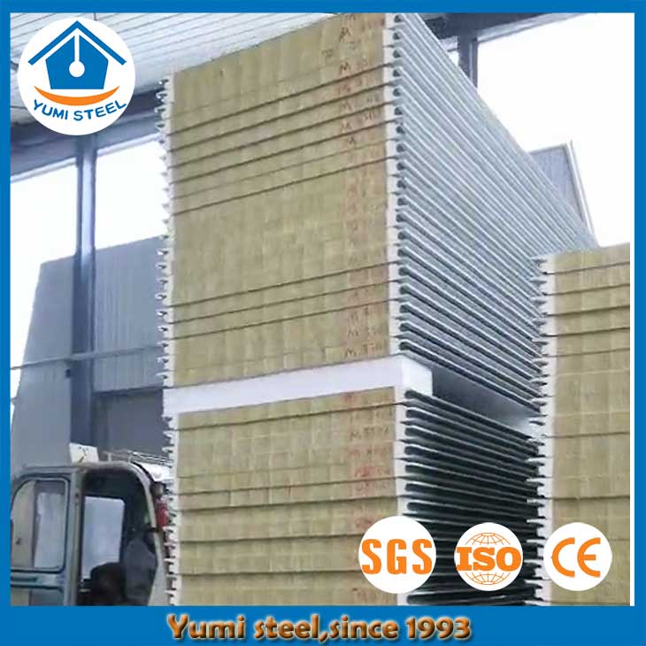 60mm Concealed Joint Soundproof Rockwool Sandwich Panels Wall